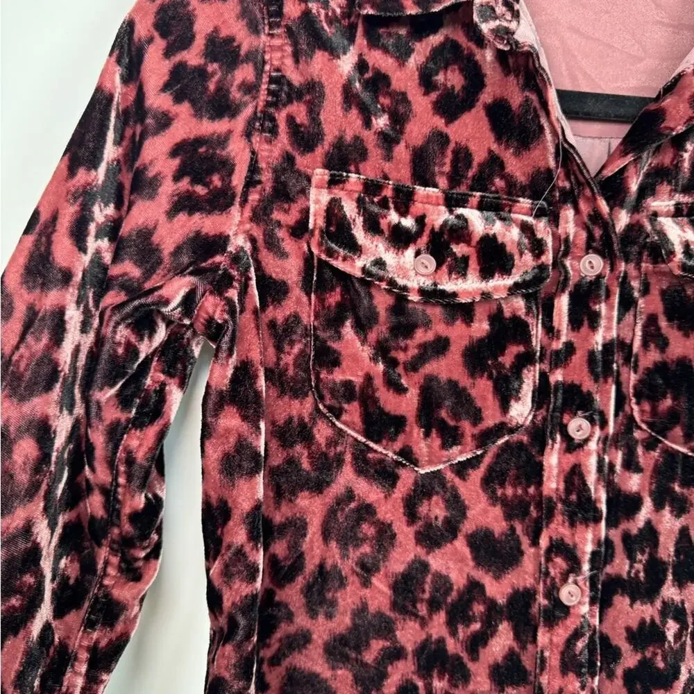 J.CREW Classic-fit Shirt In Drapey Velvet Leopard Print Pink Black J9279 00P